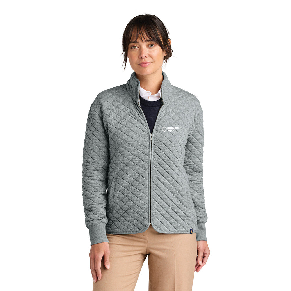 NVI Women's Brooks Brothers Diamond Quilt Full-Zip