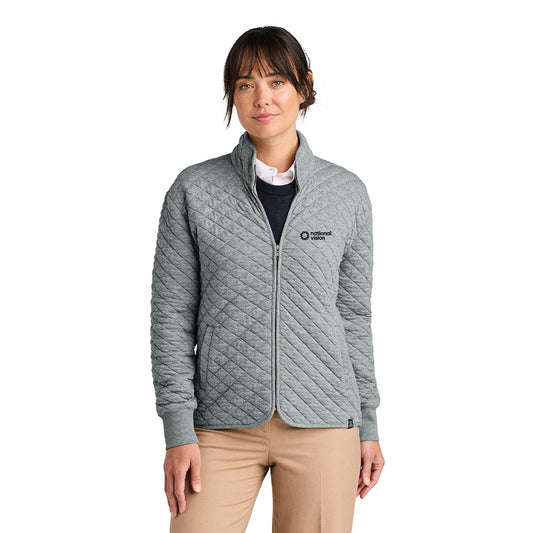 NVI Women's Brooks Brothers Diamond Quilt Full-Zip