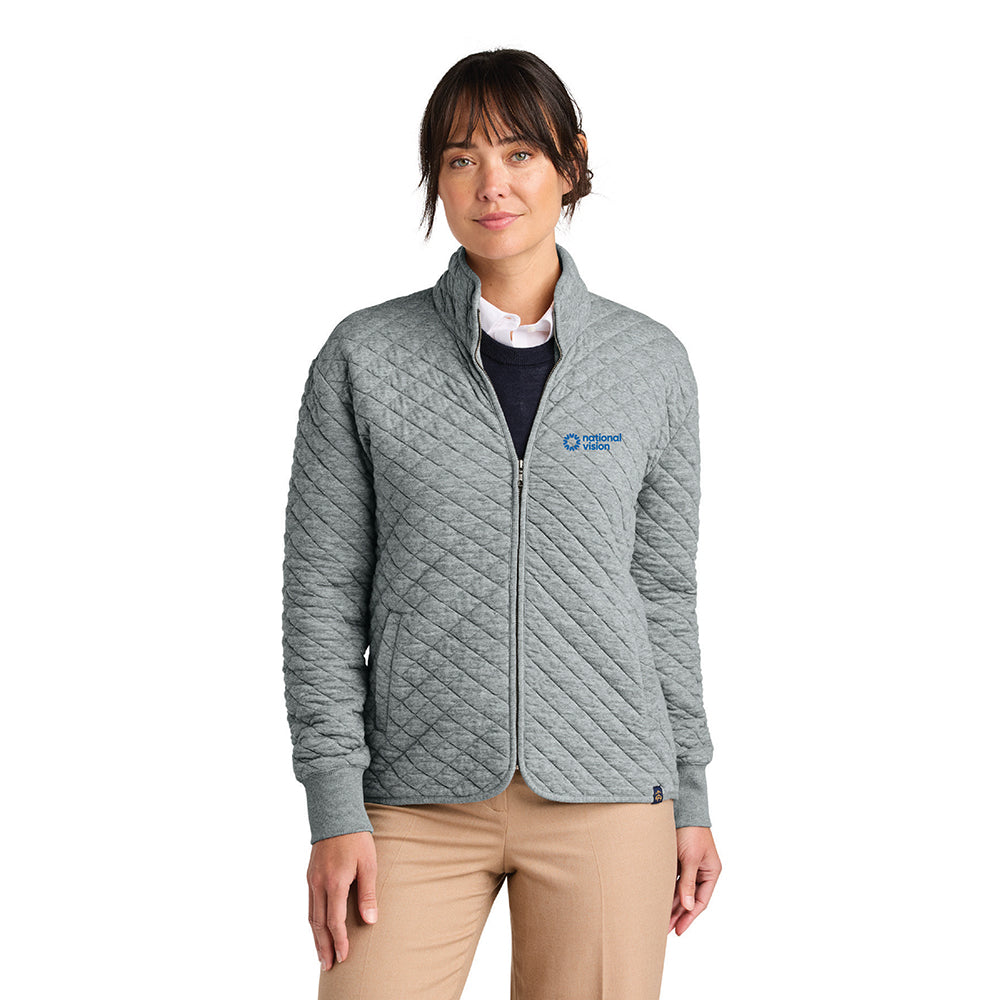 NVI Women's Brooks Brothers Diamond Quilt Full-Zip